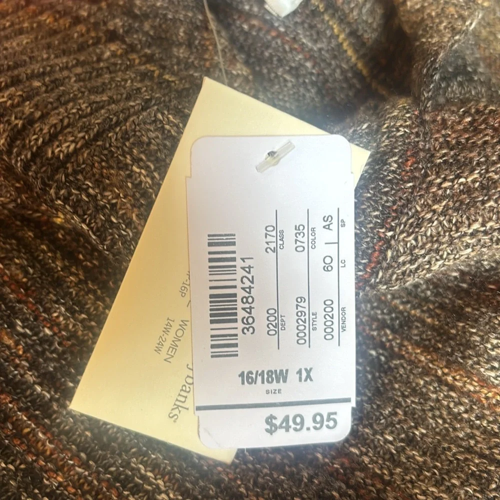 CJ Banks Neutral Multicolor Cowl Neck Sweater size 1x - Picture 11 of 11